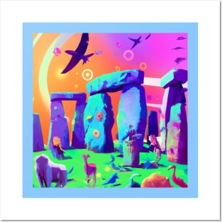 All the Animals Came to this Colorful Stonehenge Posters and Art